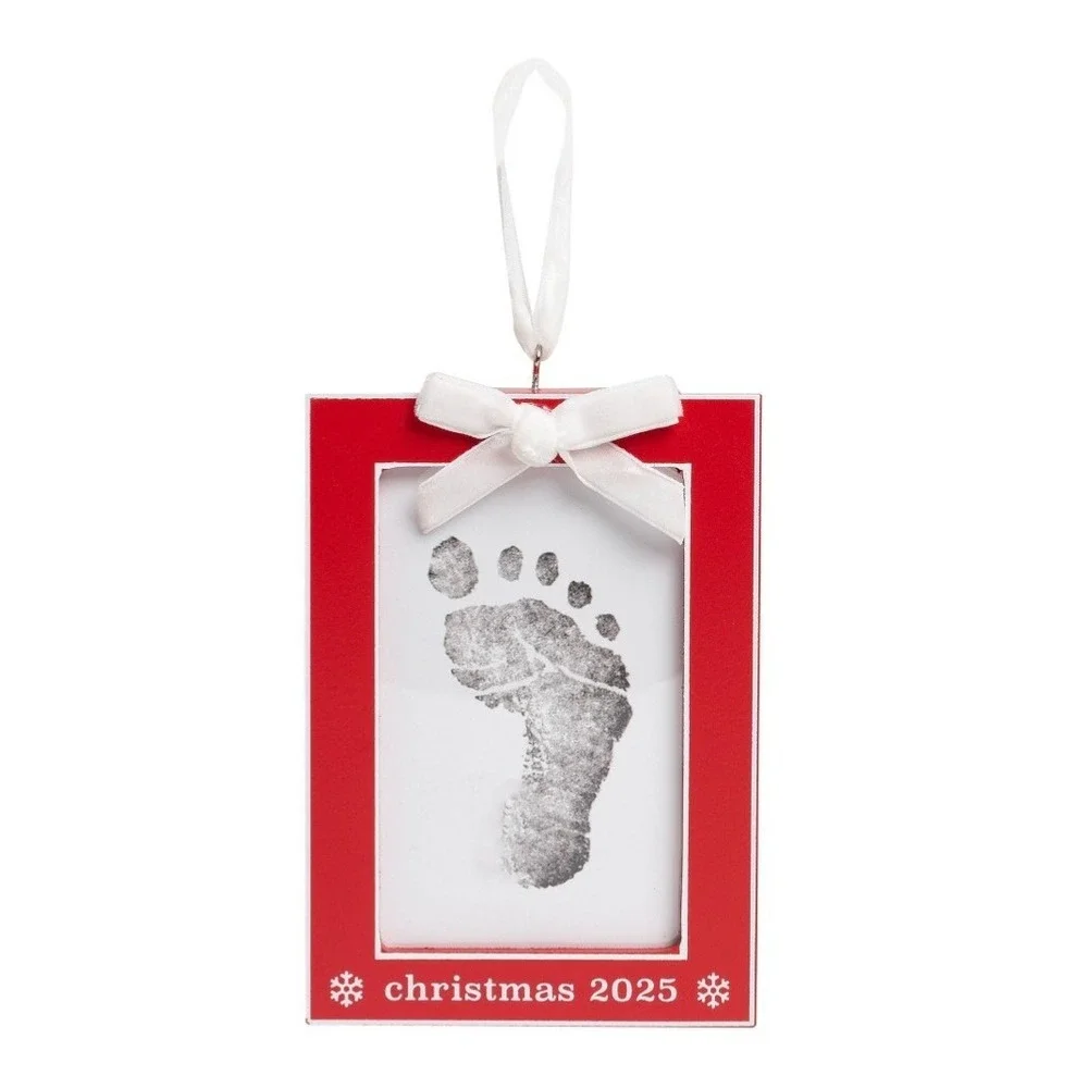 Pearhead Babyprints Photo Ornament Newborn Baby Handprint Footprint DoubleSided